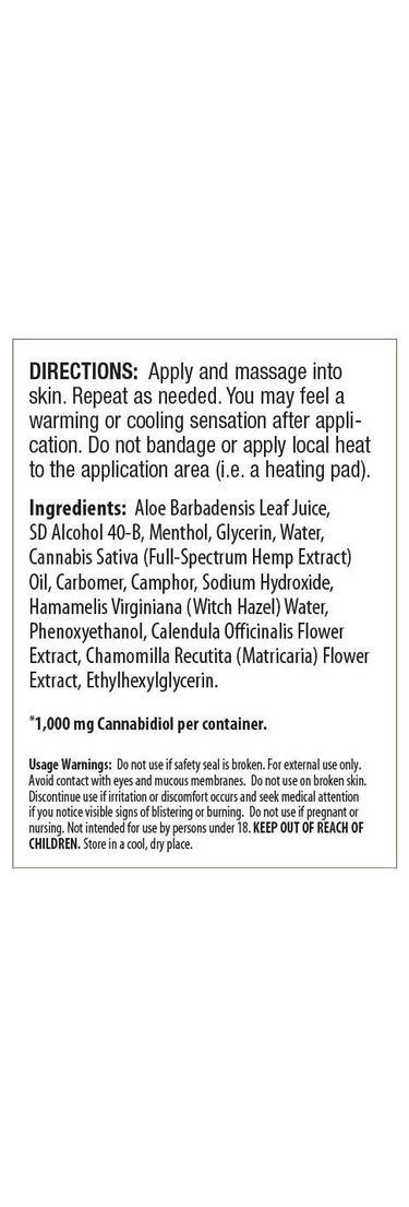 CBD Gel 1000mg: Menthol
